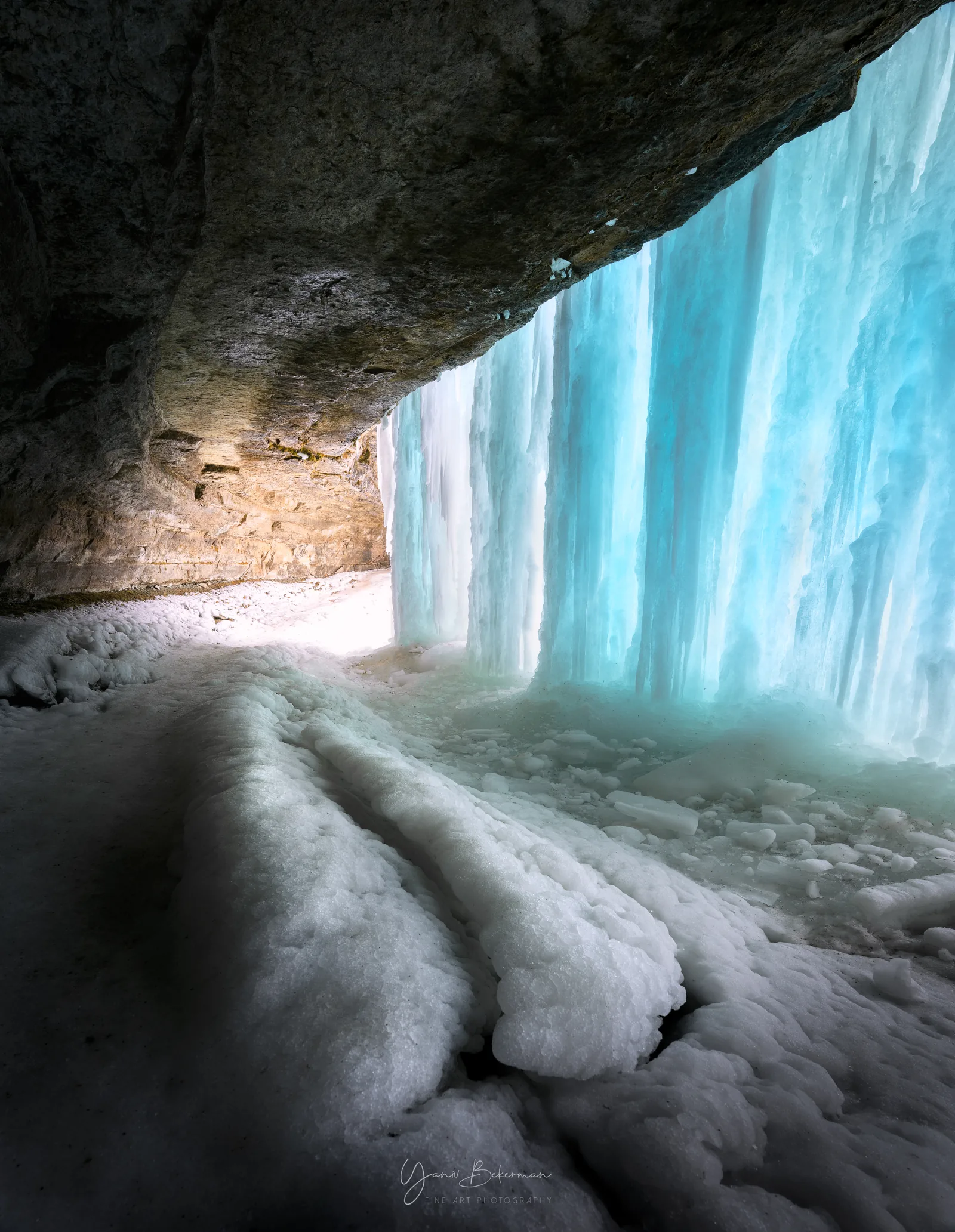 Minnehaha Falls in Ice — Minnehaha Falls, Minnesota, photograph by Yaniv Bekerman