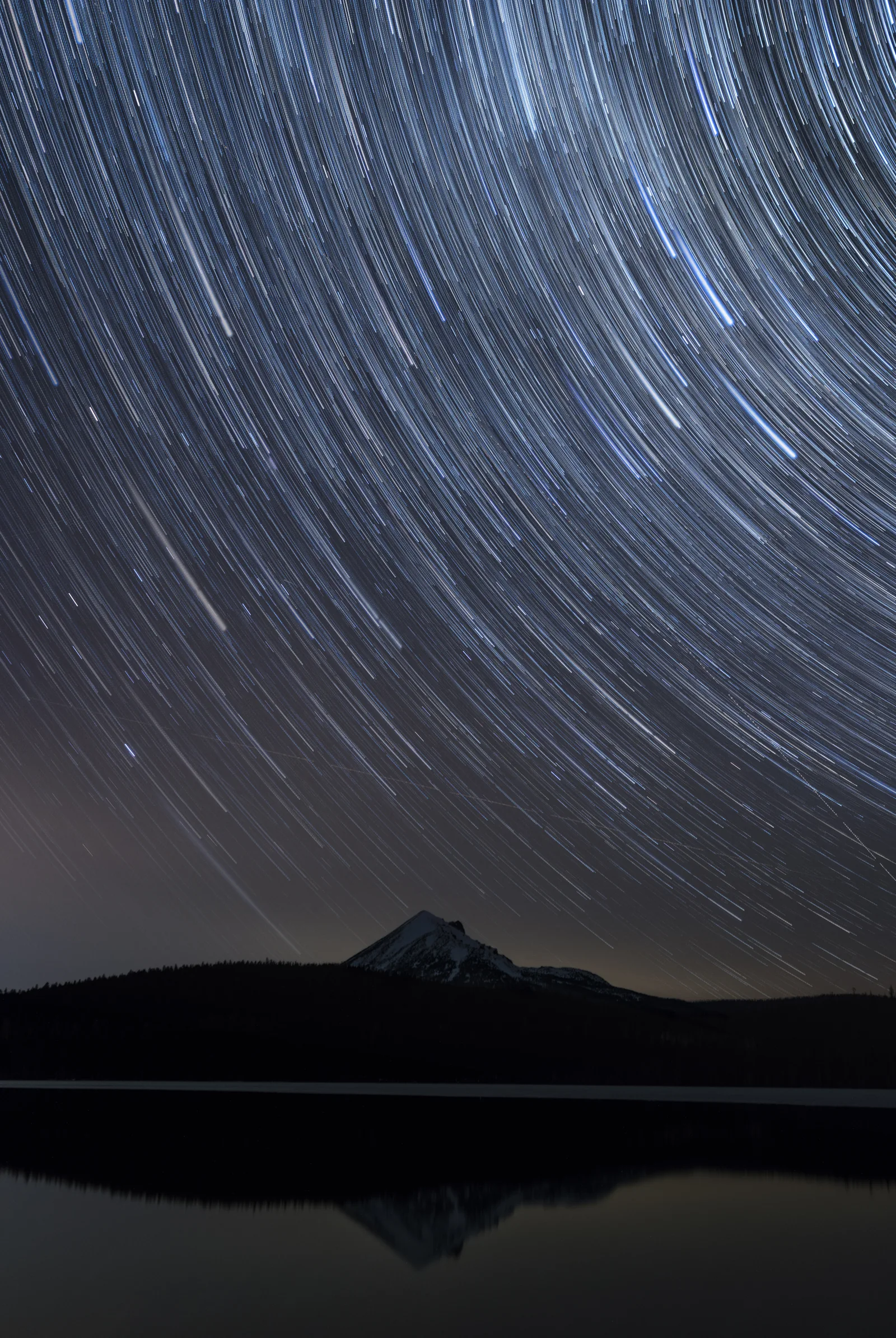 Mt. McLoughlin Star Trails — Mt. McLoughlin, Oregon, photograph by Yaniv Bekerman
