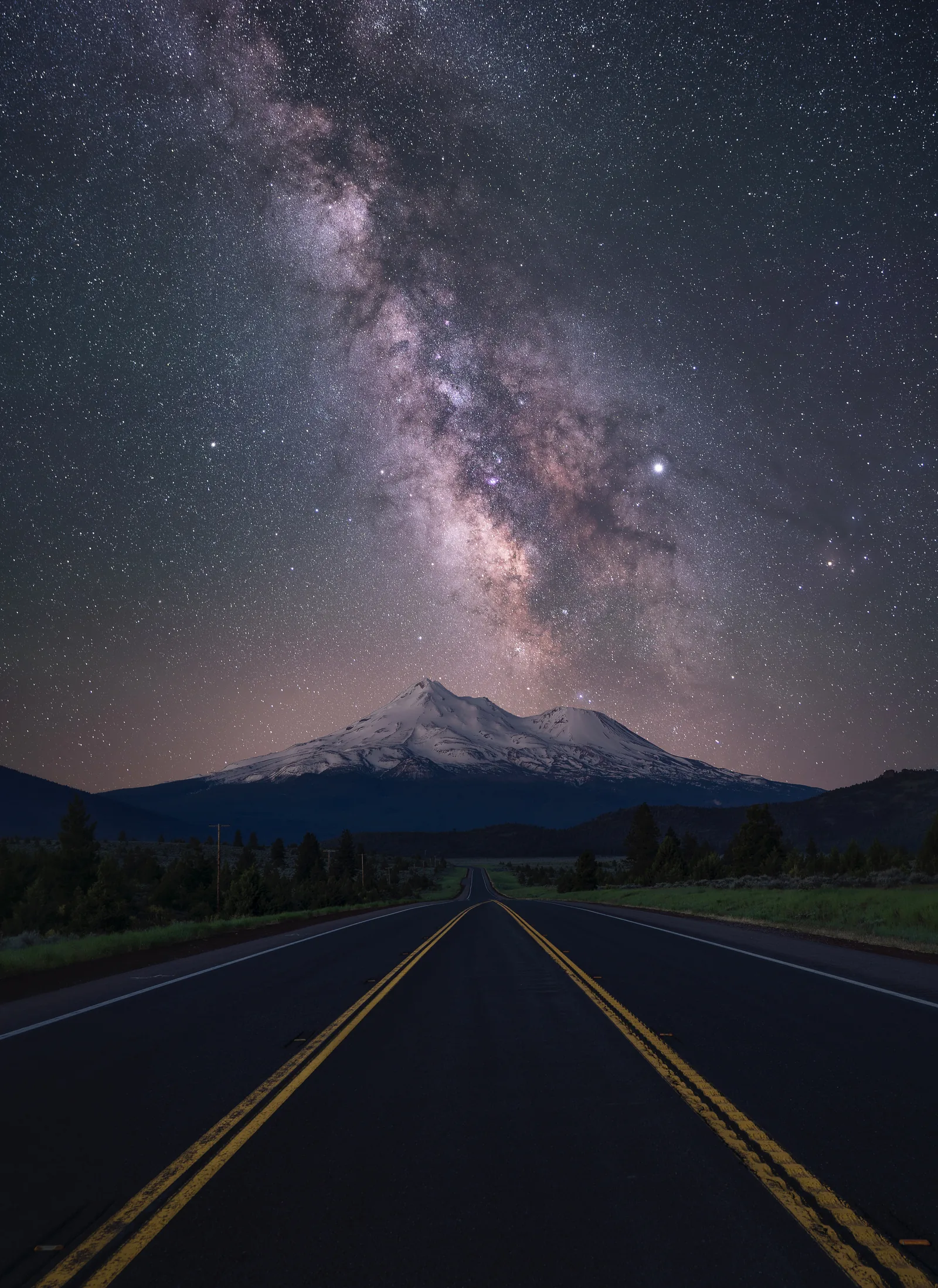 Mt. Shasta, Milky Way — Mt. Shasta, California, photograph by Yaniv Bekerman