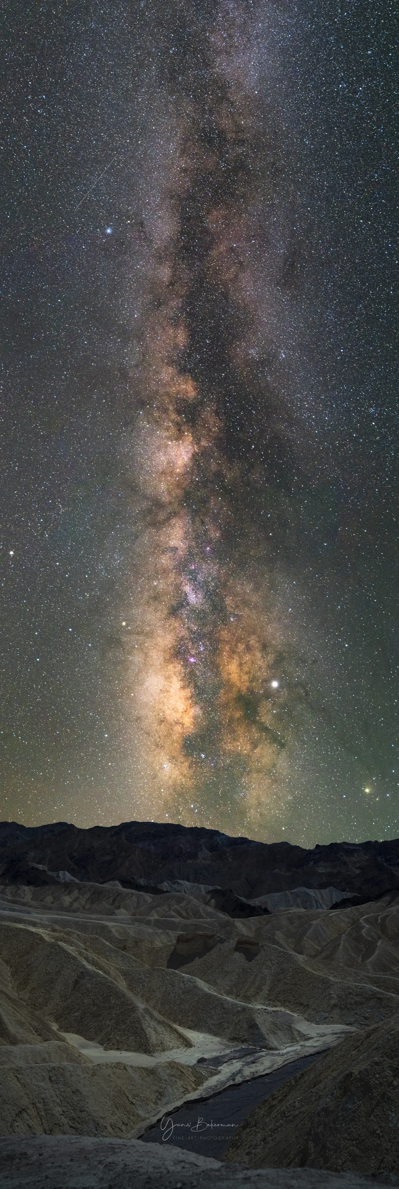 Zabriskie Point, Milky Way, Death Valley, California, photograph by Yaniv Bekerman